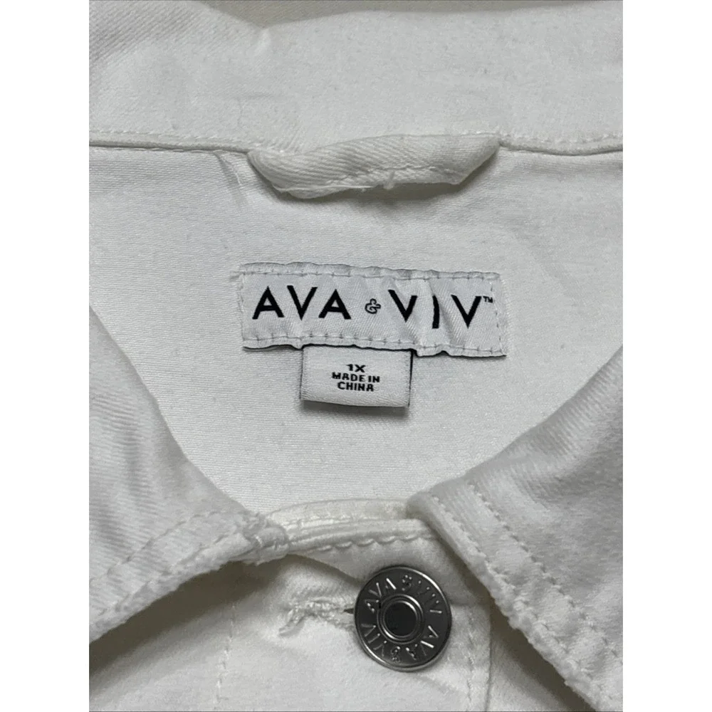 Classic Jean Jacket Solid color‎ WHITE size 1XL Retro y2K 90-now